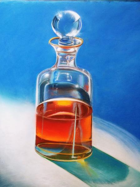 transparence dans une bouteille de whisky  30 X 40